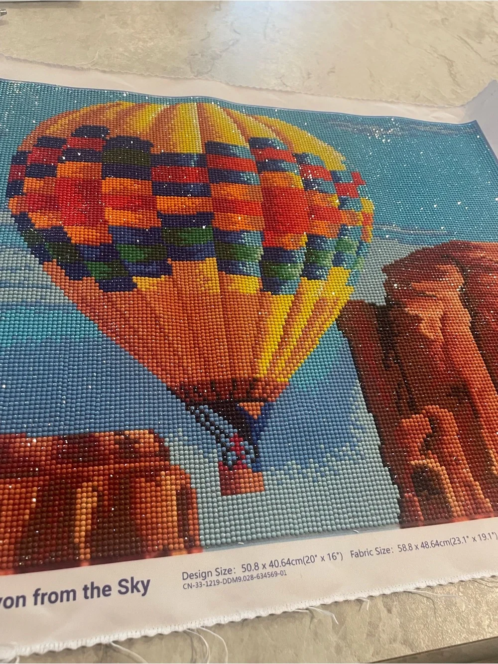 Diamond Art Multicolor Hot Air Balloon Wall Art - Home Wall Decor 16” X 20”